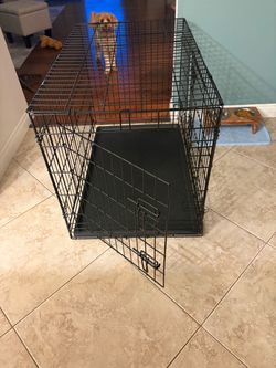 Black Wire Dog Crate with Tray