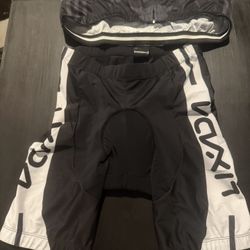 Men’s Cycling Jersey & Padded Shorts Set – Size M (Black/White)
