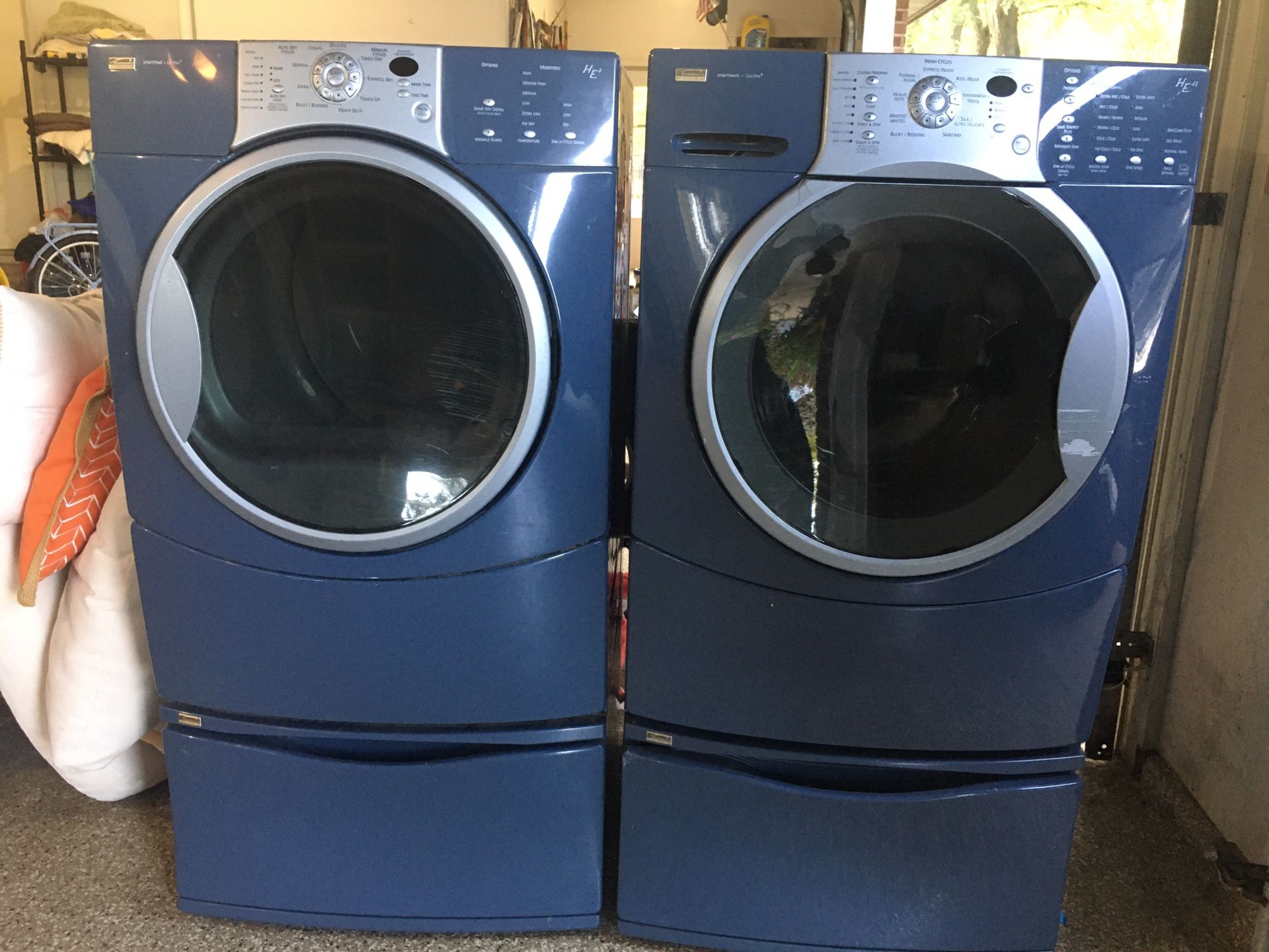 Kenmore Elite Washer and Dryer with Pedestals
