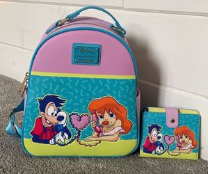 Loungefly A Goofy Movie Max and Roxanne Backpack and Wallet Set