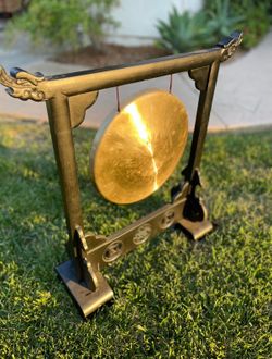 Vintage Wood Carved Gong (Possibly Magical)