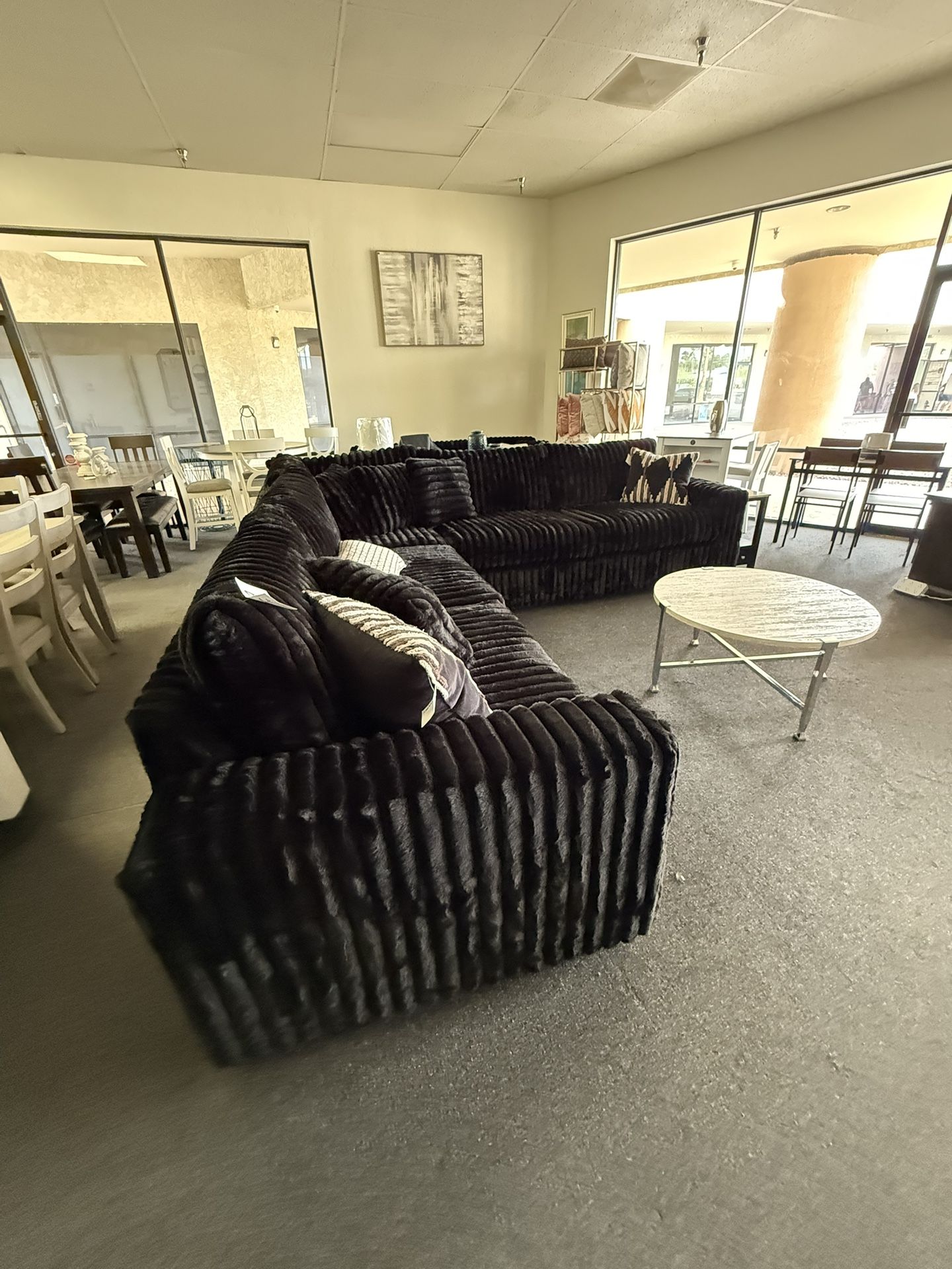 Black Corduroy Sectional Couch