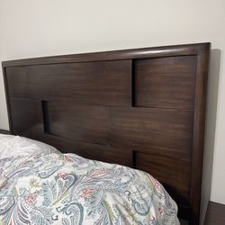 Queen storage bed and nightstand