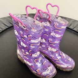 Girls Sz 3 Unicorn Light up Rain boots