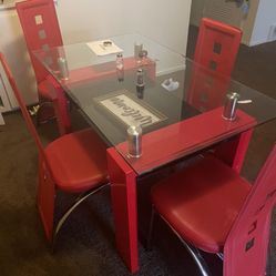 Red And Black Table For Sale WITHOUT CHAIRS