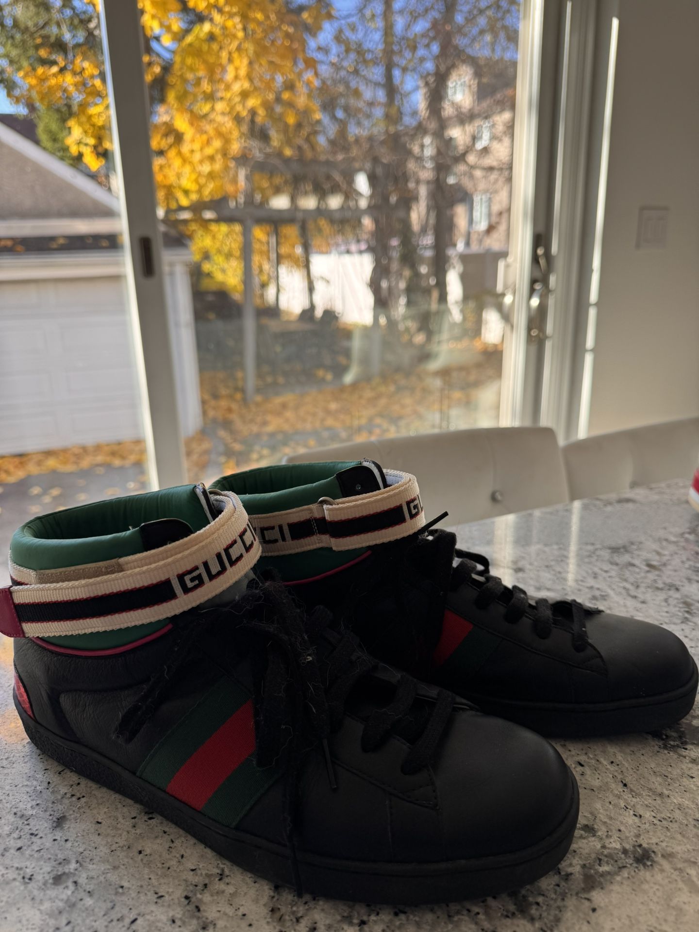 Gucci stripe ace Leather High-Top Sneakers