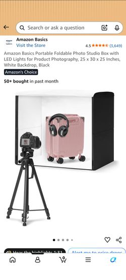 Portable foldable photo studio box with LED for photography