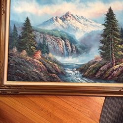 K. White Oil Painting On Canvas 