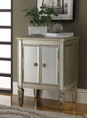 New Antique Silver Finish Wood Mirror Accent Cabinet