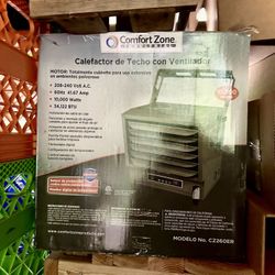 Comfort Zone CZ260ER 10,000-Watt, 240v Hard-Wired Digital Fan-Forced Ceiling Mount Heater with Full-Function Remote, Overheat Protection, Digital Ther
