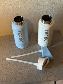 Coldest water bottle White And Blue 32oz