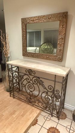 Travertine Table Slab and Miror