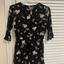 HM Floral Black Dress