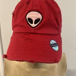 Red Alien Hat KBETHOS Vintage (Located in Woonsocket, RI)