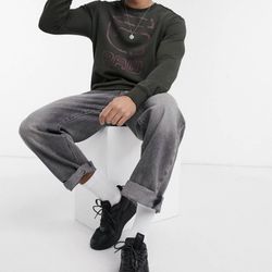 G-Star graphic G-raw crewneck sweatshirt Asfalt/Green Size M