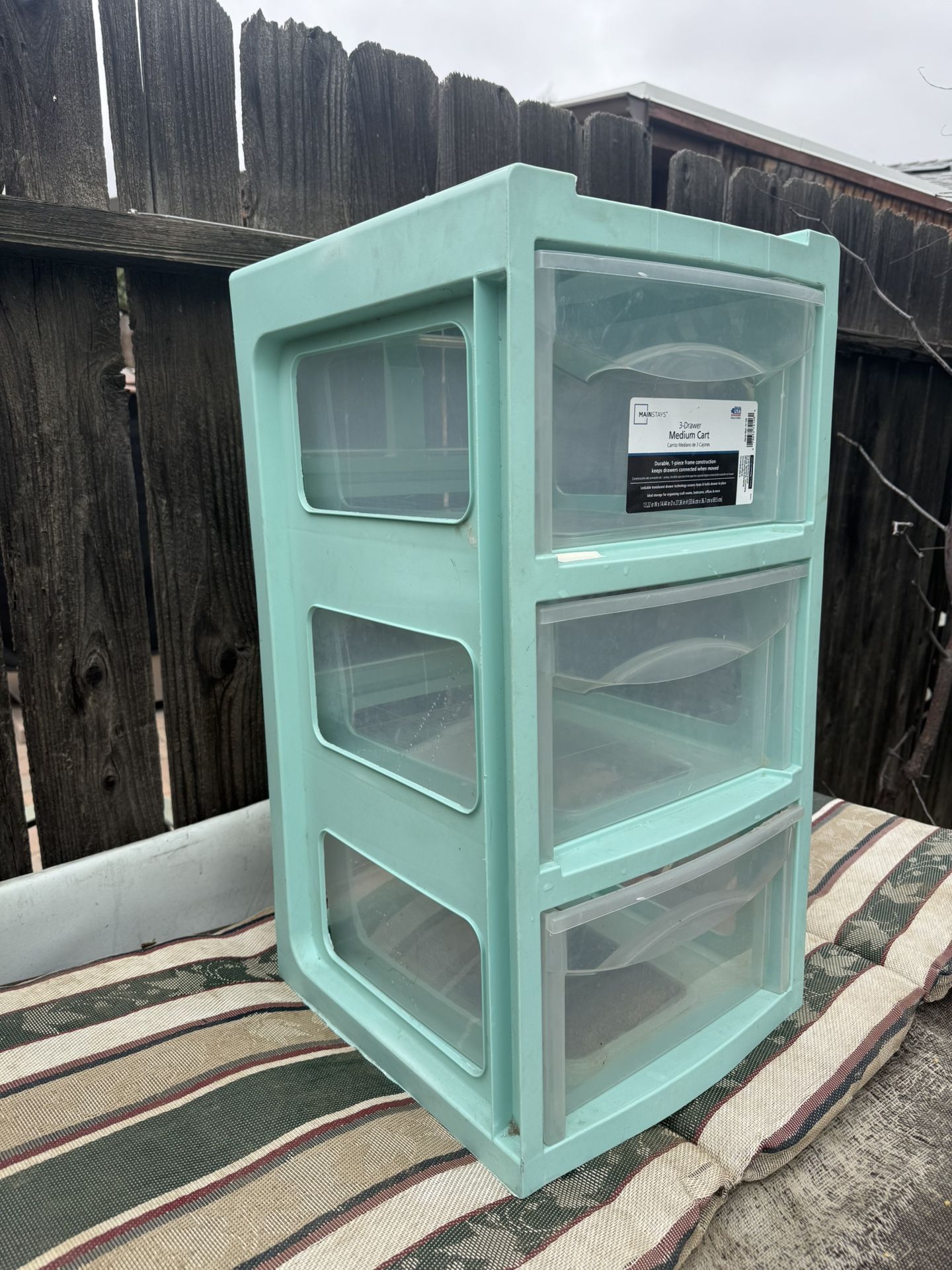 Mainstays Medium 3-Drawer Mint Plastic Storage