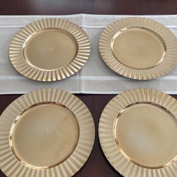 13” Gold Charger Plastic - Placa Del Cargador (Set Of Four)