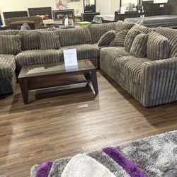 2pieces sofa set in charcoal