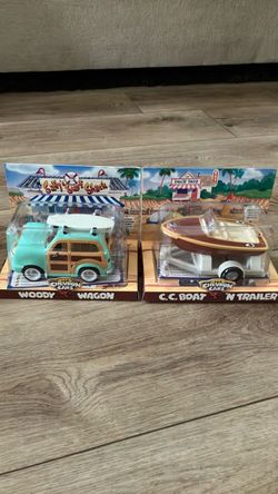 Chevron Cars Woody Wagon & C.C. Boat 'N Trailer Set