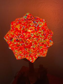 Art Deco End-of-Day Glass Globe Lamp