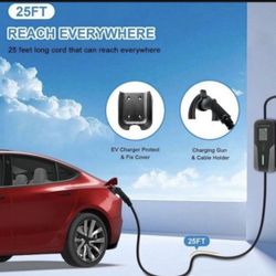 New Eletronova Level 1 EV Charger 240V /15 Amp UL & Energy Star Certified Metal Case Indoor/Outdoor Charging Station,NEMA 5-15 Plug 25-Foot Cable