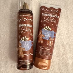 Bath And Bodyworks Ginger Bread Latte Body Mist And Body Cream