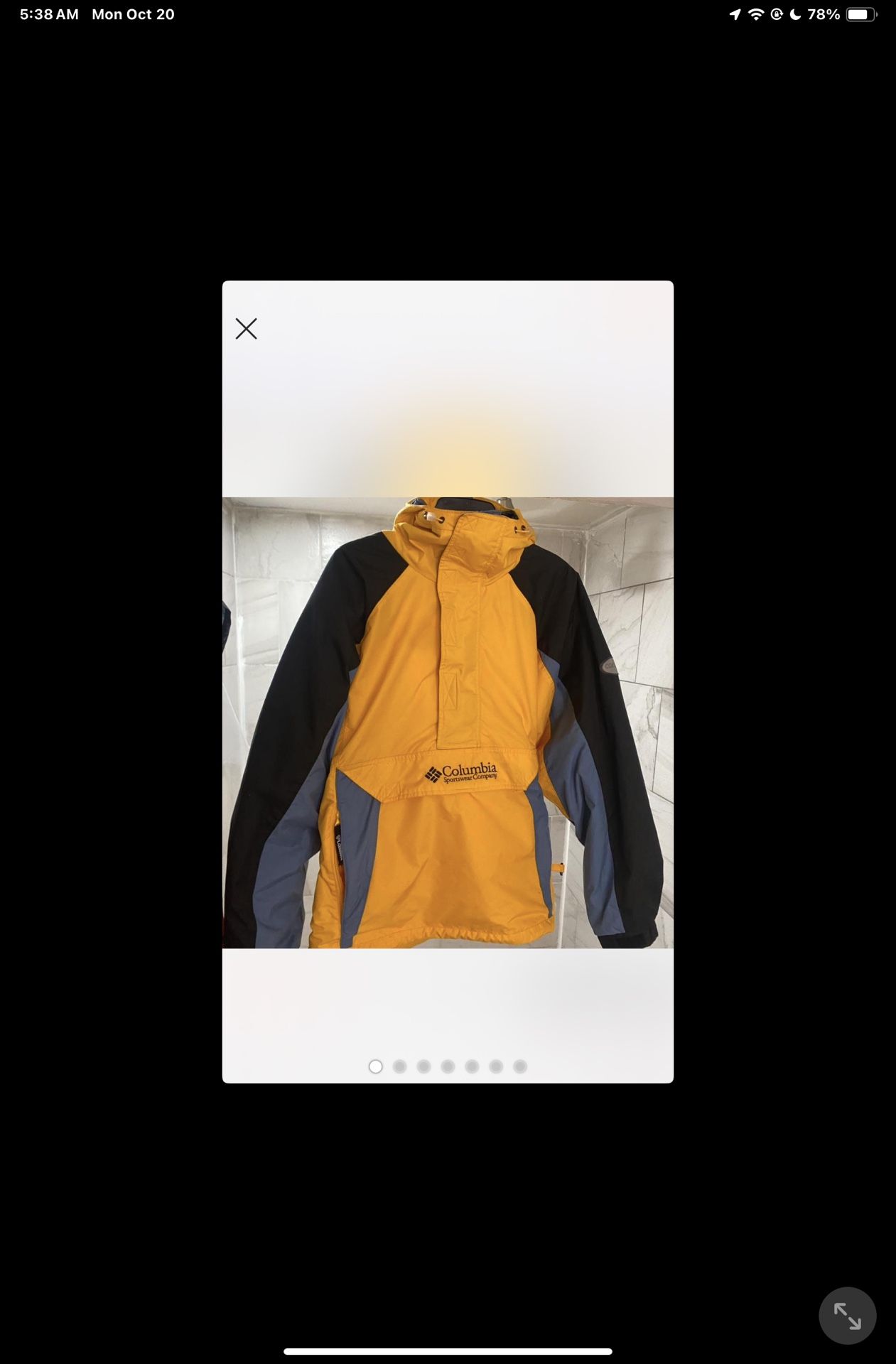 Yellow Columbia Pull Over Jacket