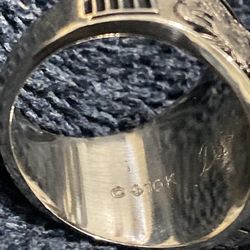 10k white gold high school ring