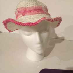 Custom Made Crochet Bucket Hat For Girls. Easter/Summer