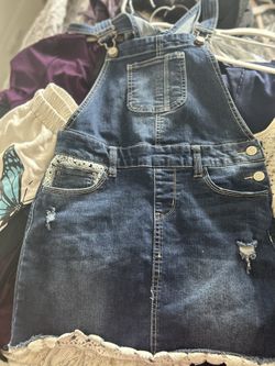 Size 12 Girl Denim Overall Dress