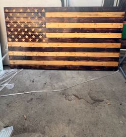 Wooden American flag