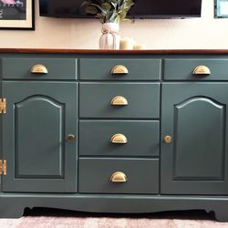 Sage Green Tv Console Table, Buffet Cabinet 