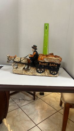 Boney Barn Halloween Ceramic Horse Wagon Figurine