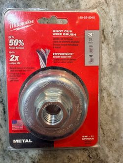 New Milwaukee Knot Cup Wire Brush 3 inch 5/8-11 Spindle