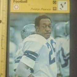1978 Sportscaster Preston Pearson Dallas Cowboys Workhorse Sport Photo Large Oversized Football Card Collectible Vintage Italy NFL