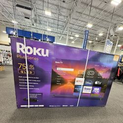 75” Roku Smart 4K LED UHD Tv!!