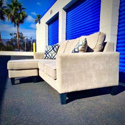 Light Beige Reversible Sectional Sofa