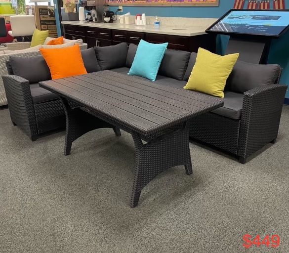 Patio Furniture Outdoor Sectional With Table 