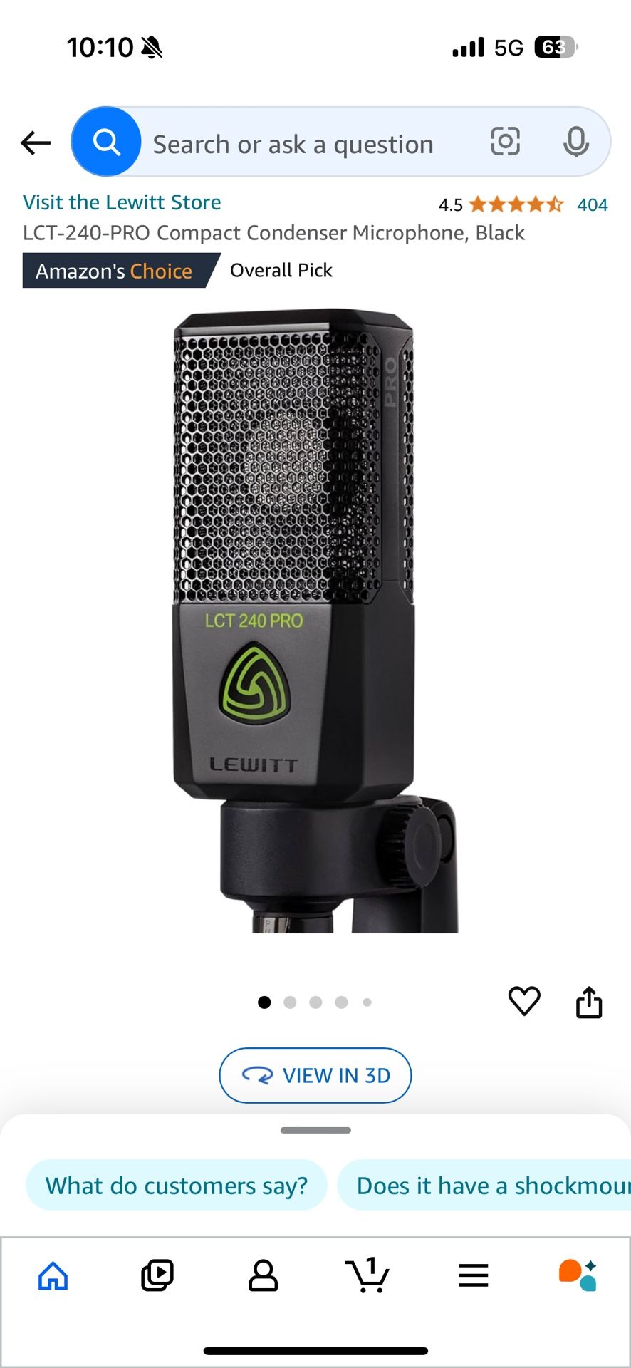 thumbnail image 2 of LCT 240 PRO Condenser Microphone - Cardioid Studio Mic For Vocals & Podcast 2 of 13