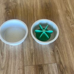 Two Heavy Duty Plastic Dog Bowls With Slow Down Feature