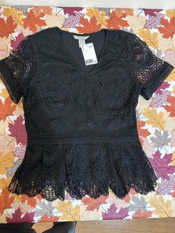 HM Black Lace Blouse (small)