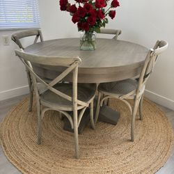 Restoration Hardware Table Chairs Rug