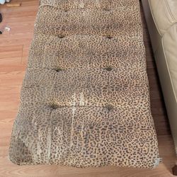 Large Leopard Tufted Ottoman with Storage