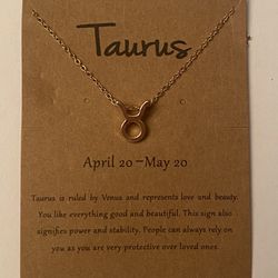 Fashion Gold Plate Taurus Necklace 