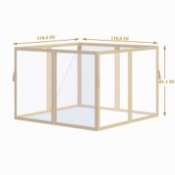 10x10 Ft Gazebo Replacement Mosquito Netting with Zippers, 4-Side Mesh Walls for Patio Gazebos