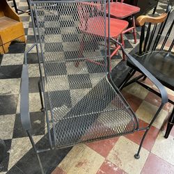 WROUGHT IRON ARM CHAIR