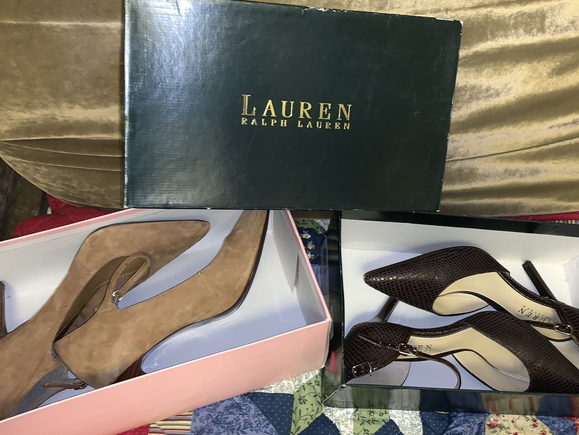 2 PAIRS OF RALPH LAUREN WOMAN’S SHOES, BOTH SIZE 6.5 BRAND NEW