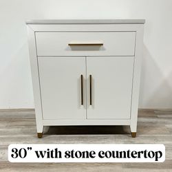 30"Soild wood  Bathroom Vanity Stone Countertop (Open Box)