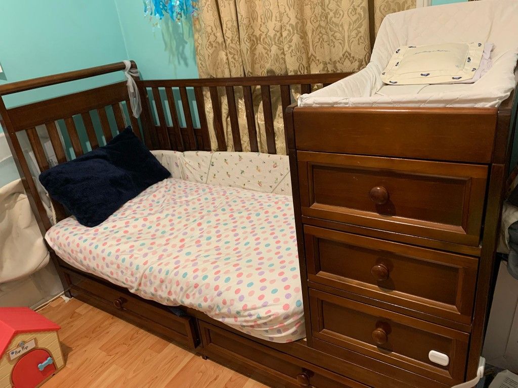 Crib Toddler Bed Diaper Changer