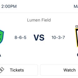 Sounders FC Game Tix - Sunday 7/6 - Qty 2 
